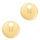 Metal charm 10mm Initial N Gold